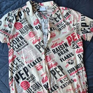 Graphic Print Button-Up Shirt